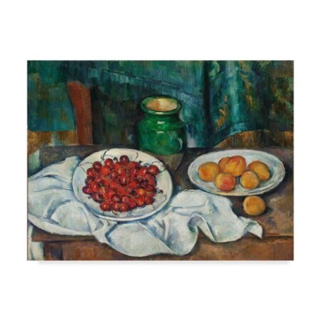 Trademark Fine Art Paul Cezanne 'With Cherries And Peaches' Canvas Art, 24x32 BL02134-C2432GG